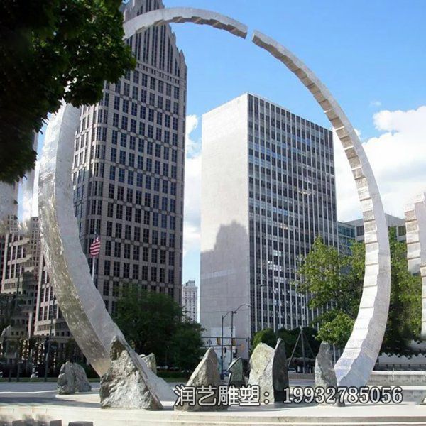 城市不锈钢景观圆环雕塑 城市不锈钢景观圆环雕塑