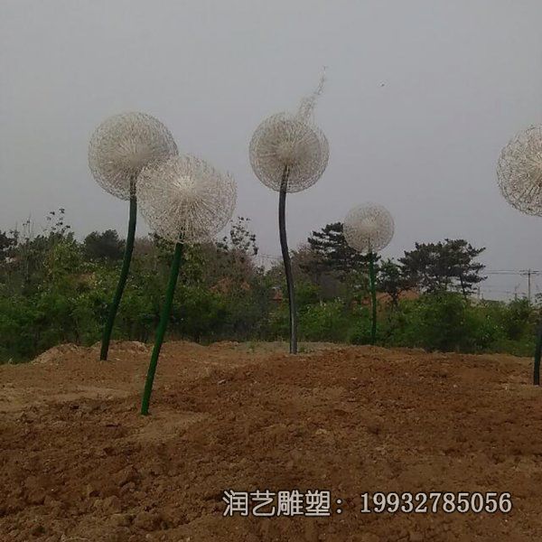 户外不锈钢景观蒲公英雕塑 户外不锈钢景观蒲公英雕塑