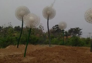 户外不锈钢景观蒲公英雕塑