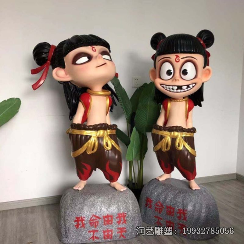 广场玻璃钢人物哪吒雕塑 广场玻璃钢人物哪吒雕塑