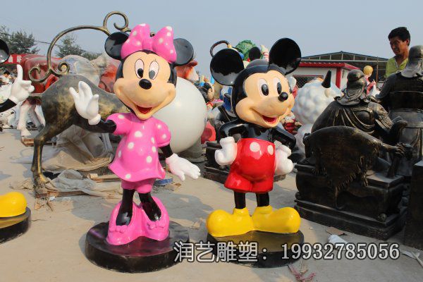 玻璃钢广场卡通米老鼠雕塑 玻璃钢广场卡通米老鼠雕塑