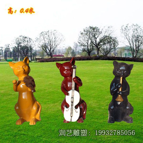 公园玻璃钢猫动物雕塑 公园玻璃钢猫动物雕塑
