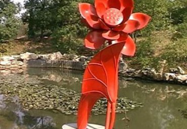 不锈钢公园景观荷花雕塑