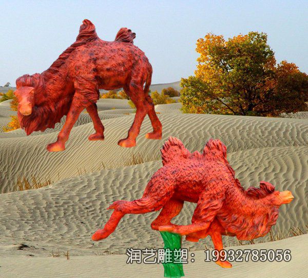 玻璃钢城市骆驼动物雕塑 玻璃钢城市骆驼动物雕塑