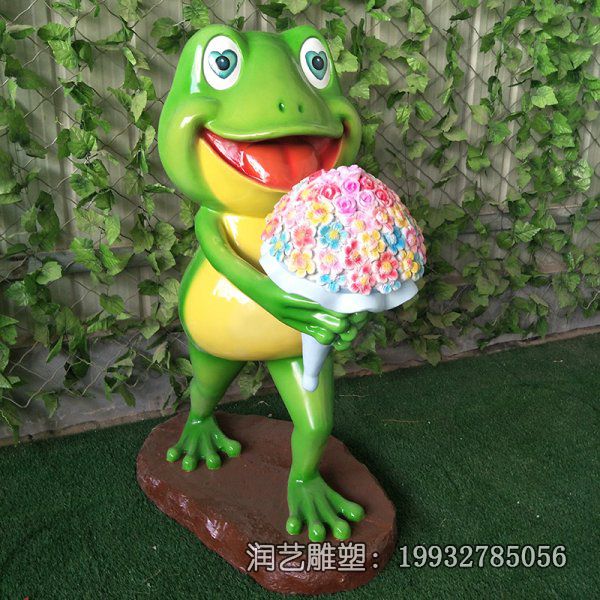 玻璃钢园林动物青蛙雕塑 玻璃钢园林动物青蛙雕塑