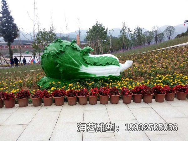 户外玻璃钢白菜景观雕塑 户外玻璃钢白菜景观雕塑