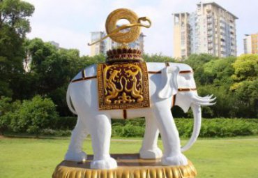 草坪玻璃钢大象动物雕塑