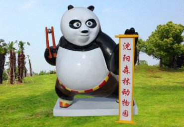 玻璃钢景区功夫熊猫雕塑