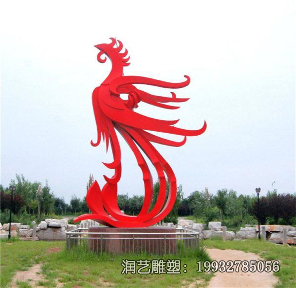 企业不锈钢凤凰雕塑 企业不锈钢凤凰雕塑