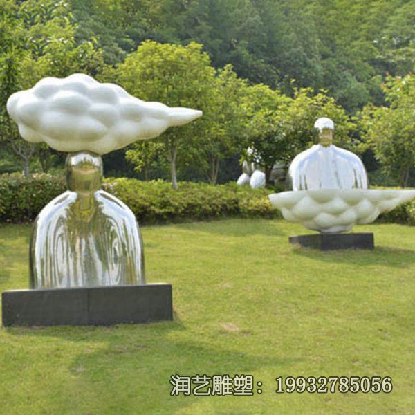 草坪不锈钢人物抽象雕塑 草坪不锈钢人物抽象雕塑