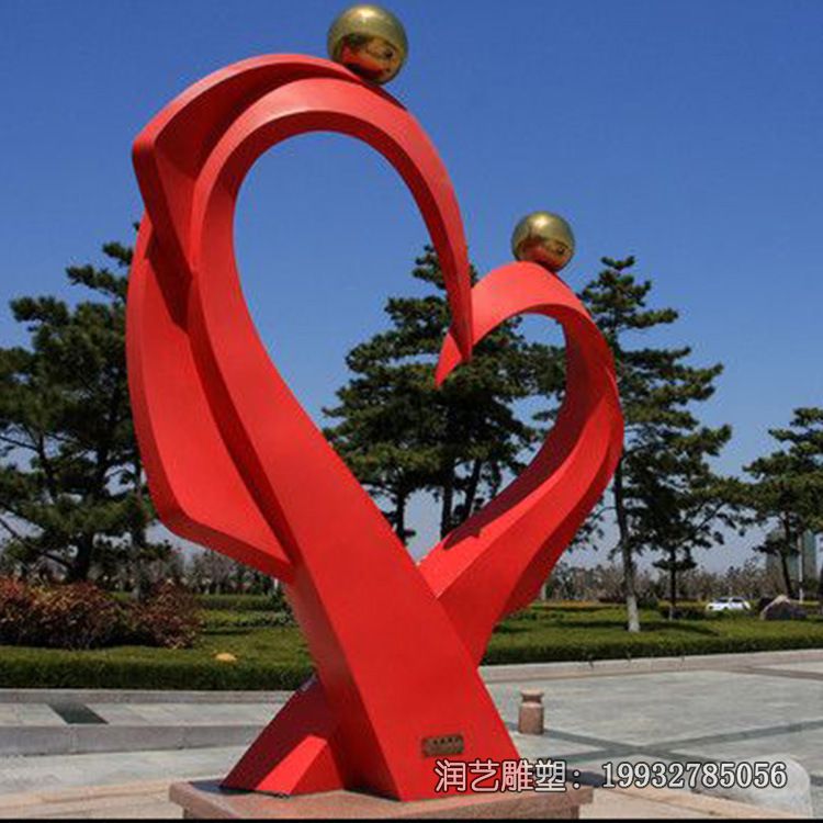 园林不锈钢景观心形雕塑 园林不锈钢景观心形雕塑