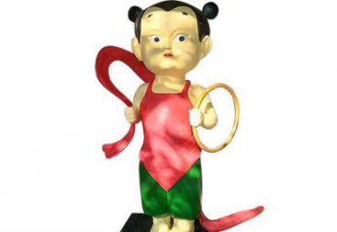 园林玻璃钢人物哪吒雕塑