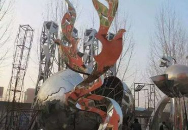 抽象不锈钢大雁动物雕塑