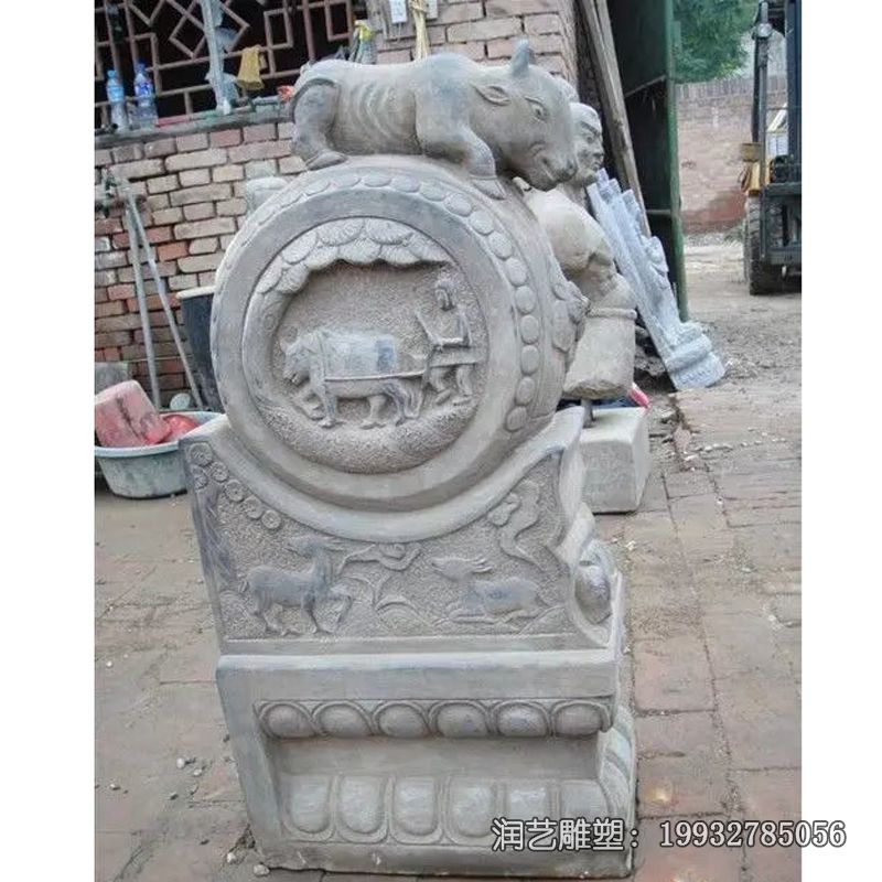 企业抱鼓石景观石雕 企业抱鼓石景观石雕