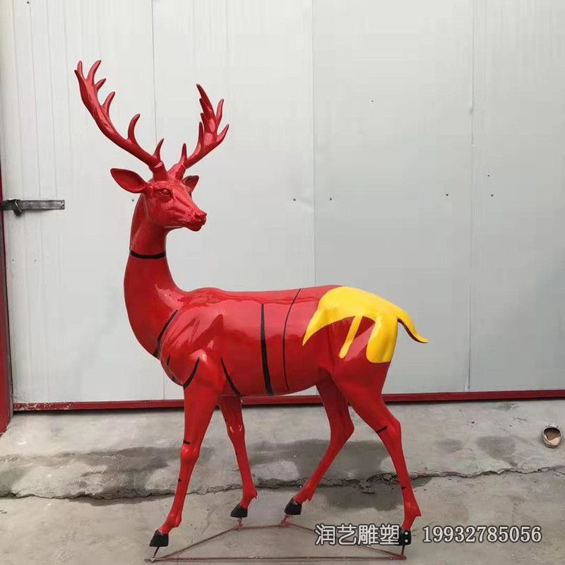 景区动物玻璃钢鹿雕塑 景区动物玻璃钢鹿雕塑