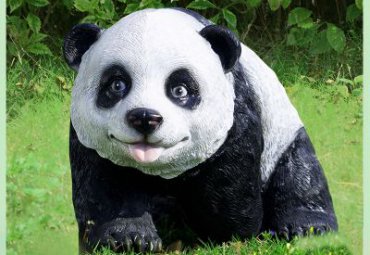 草坪动物玻璃钢熊猫雕塑