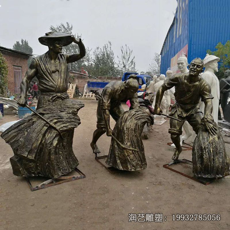 铜雕农耕小品人物雕塑 铜雕农耕小品人物雕塑