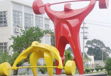 学校不锈钢举重雕塑