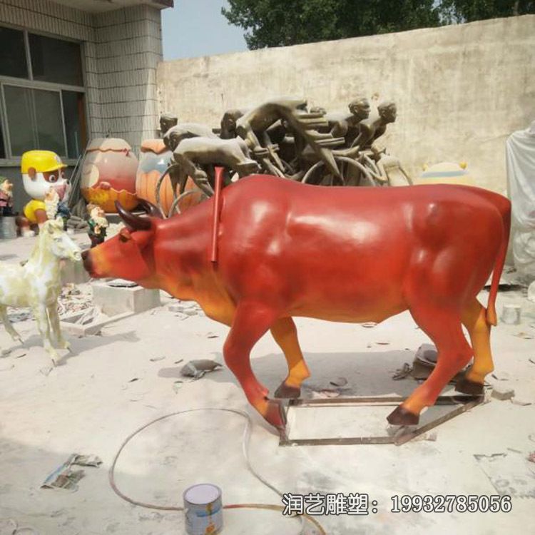 景区玻璃钢黄牛雕塑 景区玻璃钢黄牛雕塑