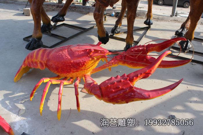 景区玻璃钢龙虾动物雕塑 景区玻璃钢龙虾动物雕塑