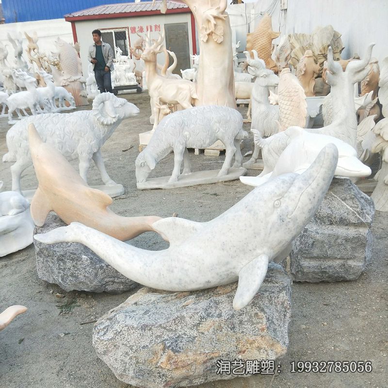 广场海豚动物石雕 广场海豚动物石雕