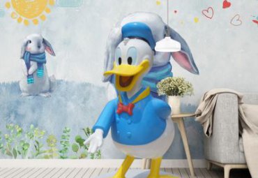 游乐场玻璃钢唐老鸭雕塑