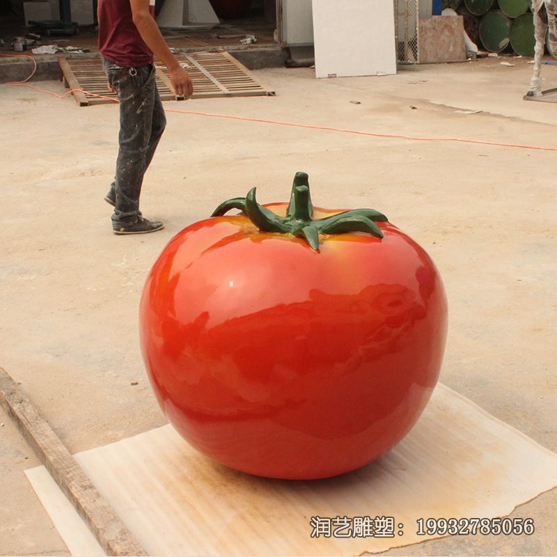 小区玻璃钢西红柿雕塑 小区玻璃钢西红柿雕塑