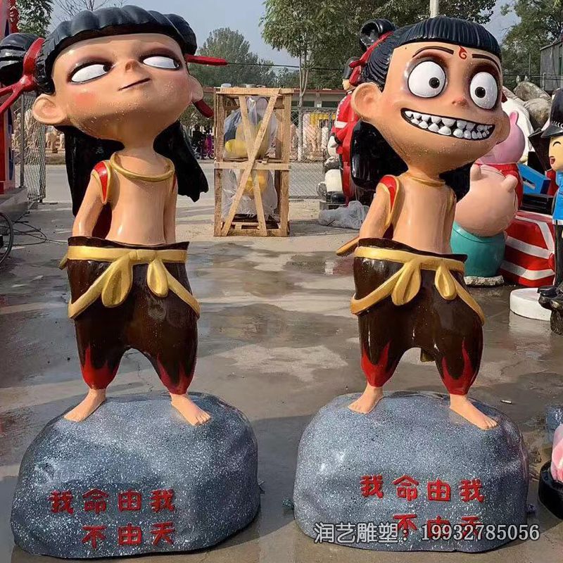 园林哪吒玻璃钢雕塑 园林哪吒玻璃钢雕塑