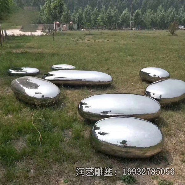 草坪鹅卵石不锈钢雕塑 草坪鹅卵石不锈钢雕塑