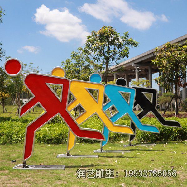 城市人物不锈钢跑步雕塑 城市人物不锈钢跑步雕塑