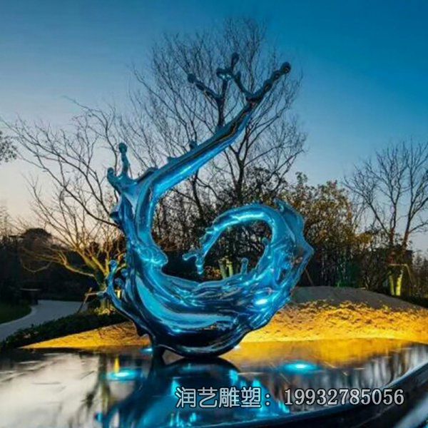 公园不锈钢景观海浪雕塑 公园不锈钢景观海浪雕塑