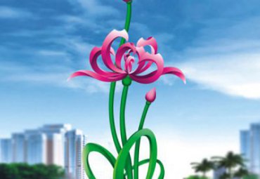 企业不锈钢景观荷花雕塑