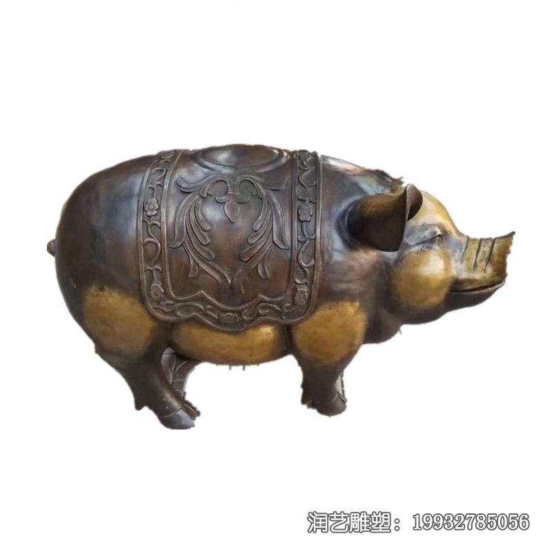 草坪猪动物铜雕 草坪猪动物铜雕