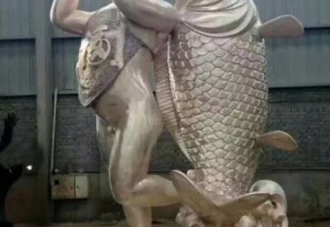 公园鱼动物铜雕