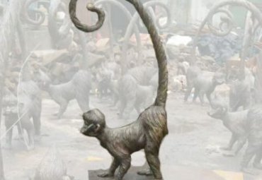 园林猴子动物铜雕
