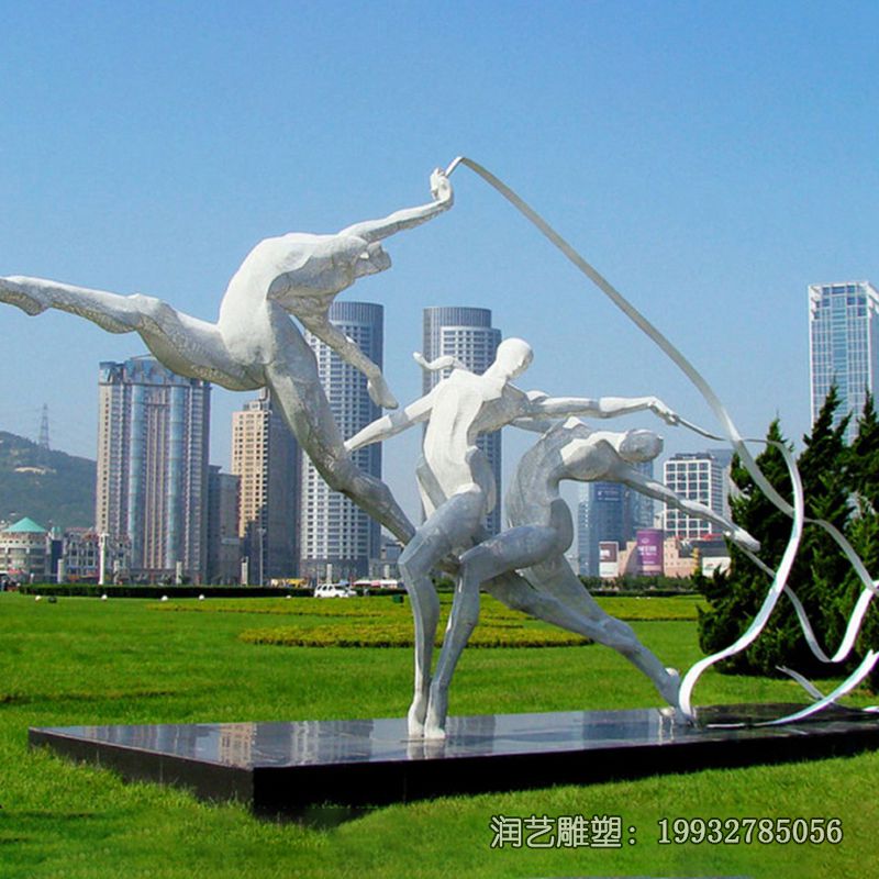广场不锈钢滑雪人物雕塑 广场不锈钢滑雪人物雕塑