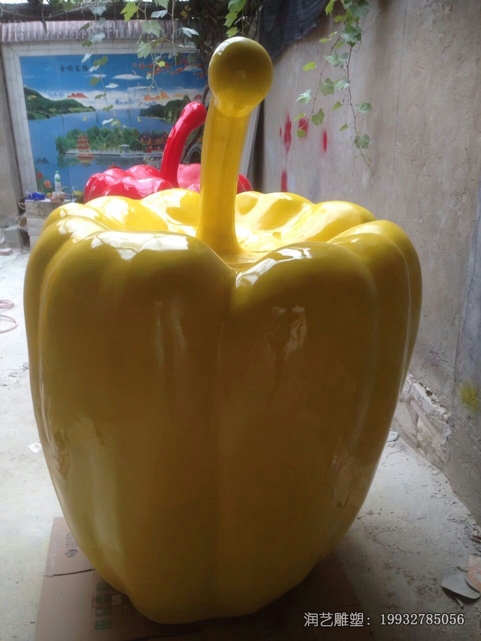 酒店玻璃钢彩椒雕塑 酒店玻璃钢彩椒雕塑