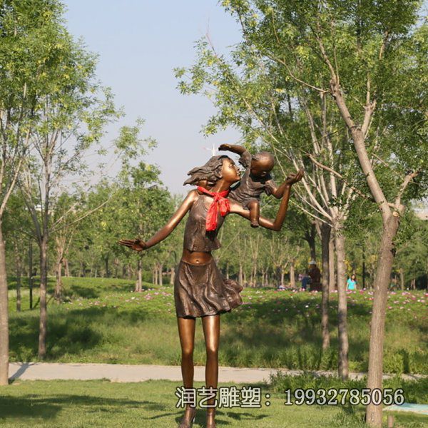 公园母子人物铜雕 公园母子人物铜雕