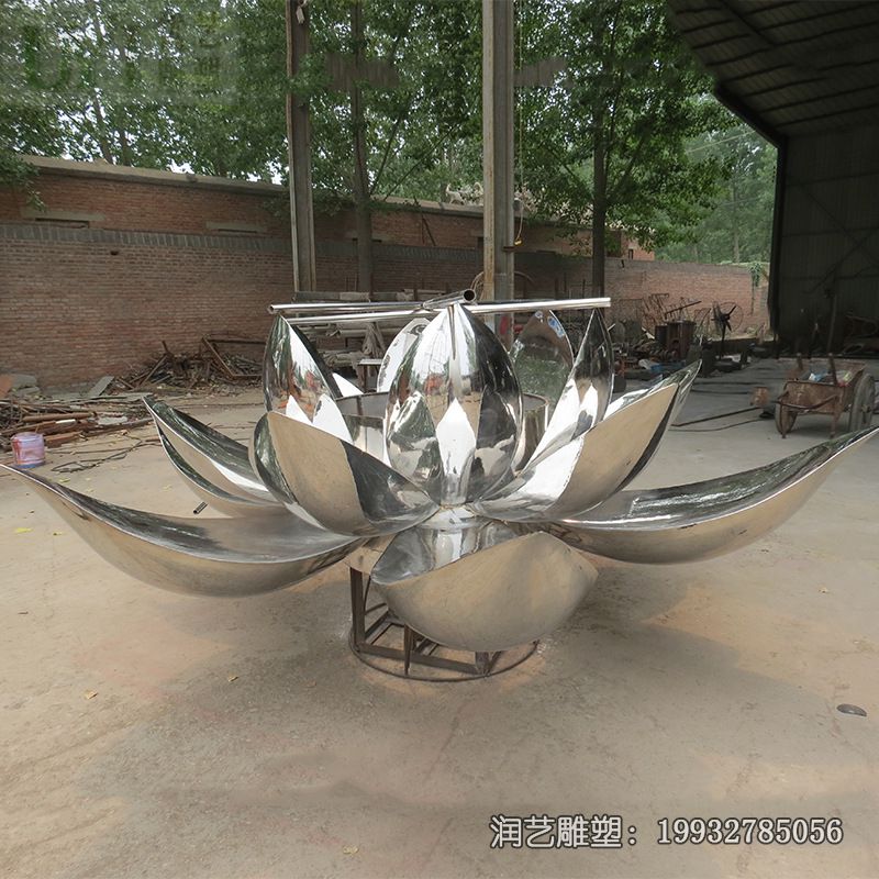 不锈钢荷花广场雕塑 不锈钢荷花广场雕塑