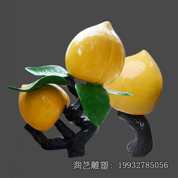 景区玻璃钢桃雕塑 景区玻璃钢桃雕塑