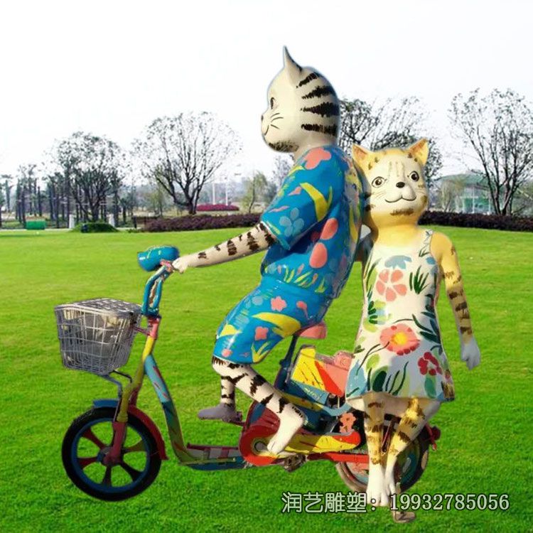 景区玻璃钢猫雕塑 景区玻璃钢猫雕塑