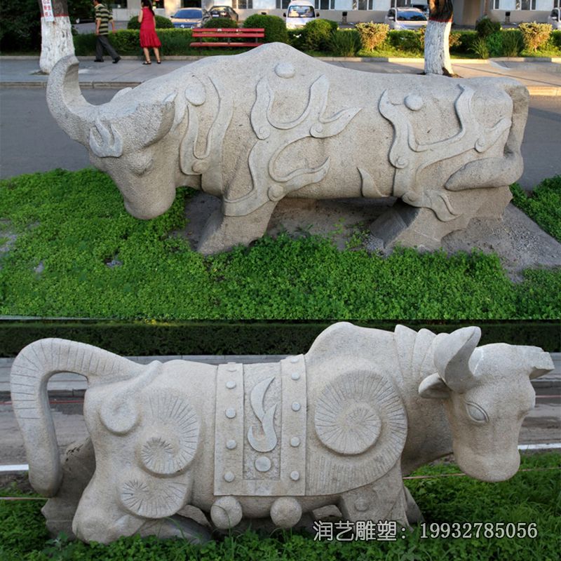 企业牛动物石雕 企业牛动物石雕