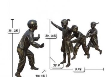 小区老鹰捉小鸡人物铜雕