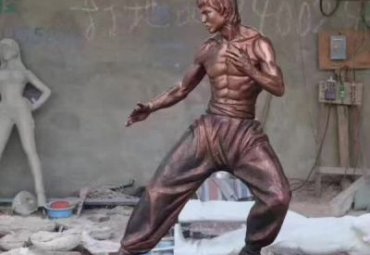 街道李小龙人物铜雕