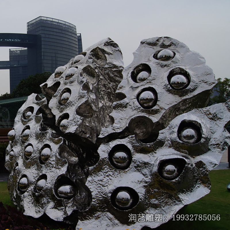 草坪不锈钢莲蓬雕塑 草坪不锈钢莲蓬雕塑