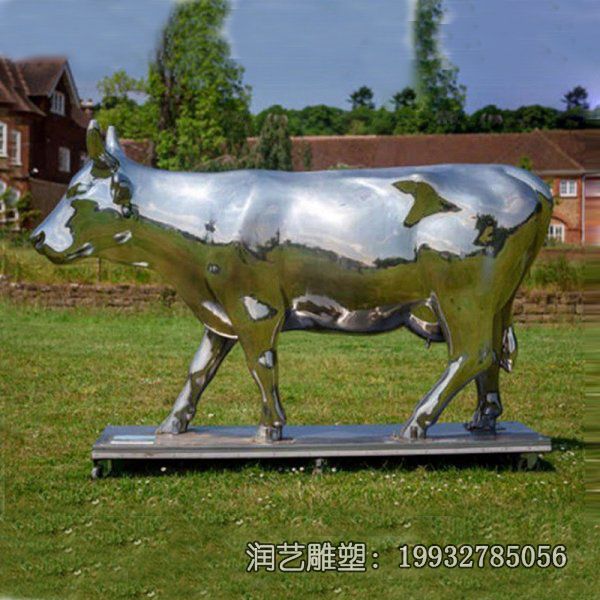 动物不锈钢牛酒店雕塑 动物不锈钢牛酒店雕塑