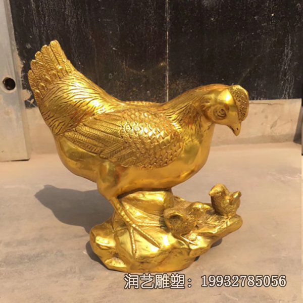 景区鸡动物铜雕 景区鸡动物铜雕
