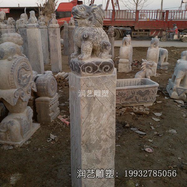 广场石雕拴马桩景观雕塑 广场石雕拴马桩景观雕塑