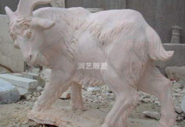 小区石雕羊动物雕塑