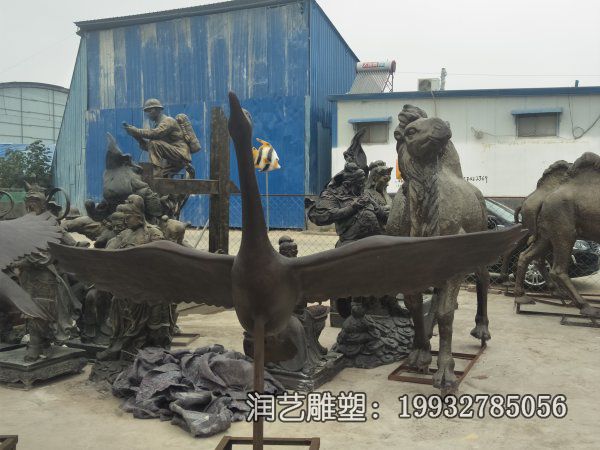 公司铜雕大雁动物雕塑 公司铜雕大雁动物雕塑
